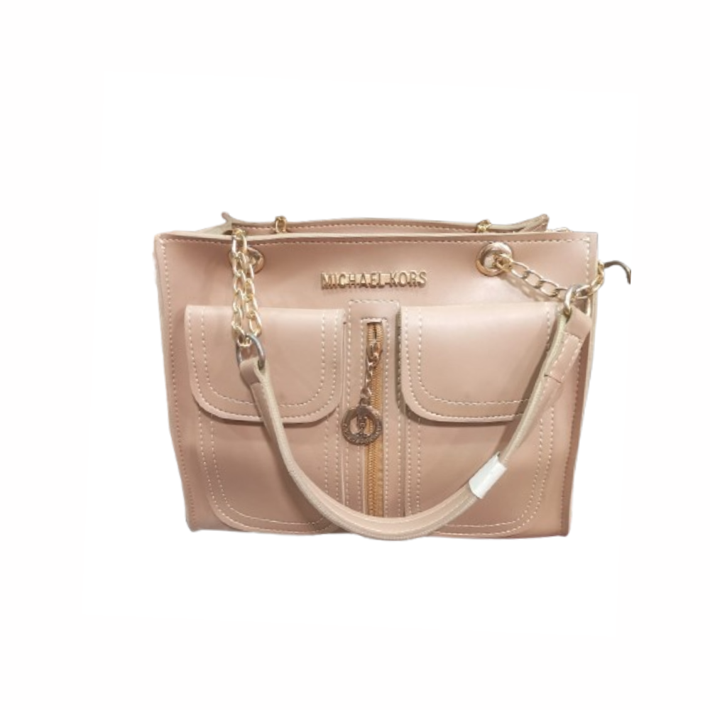 Michael Kors Baby Pink Handbag with Chain Detail